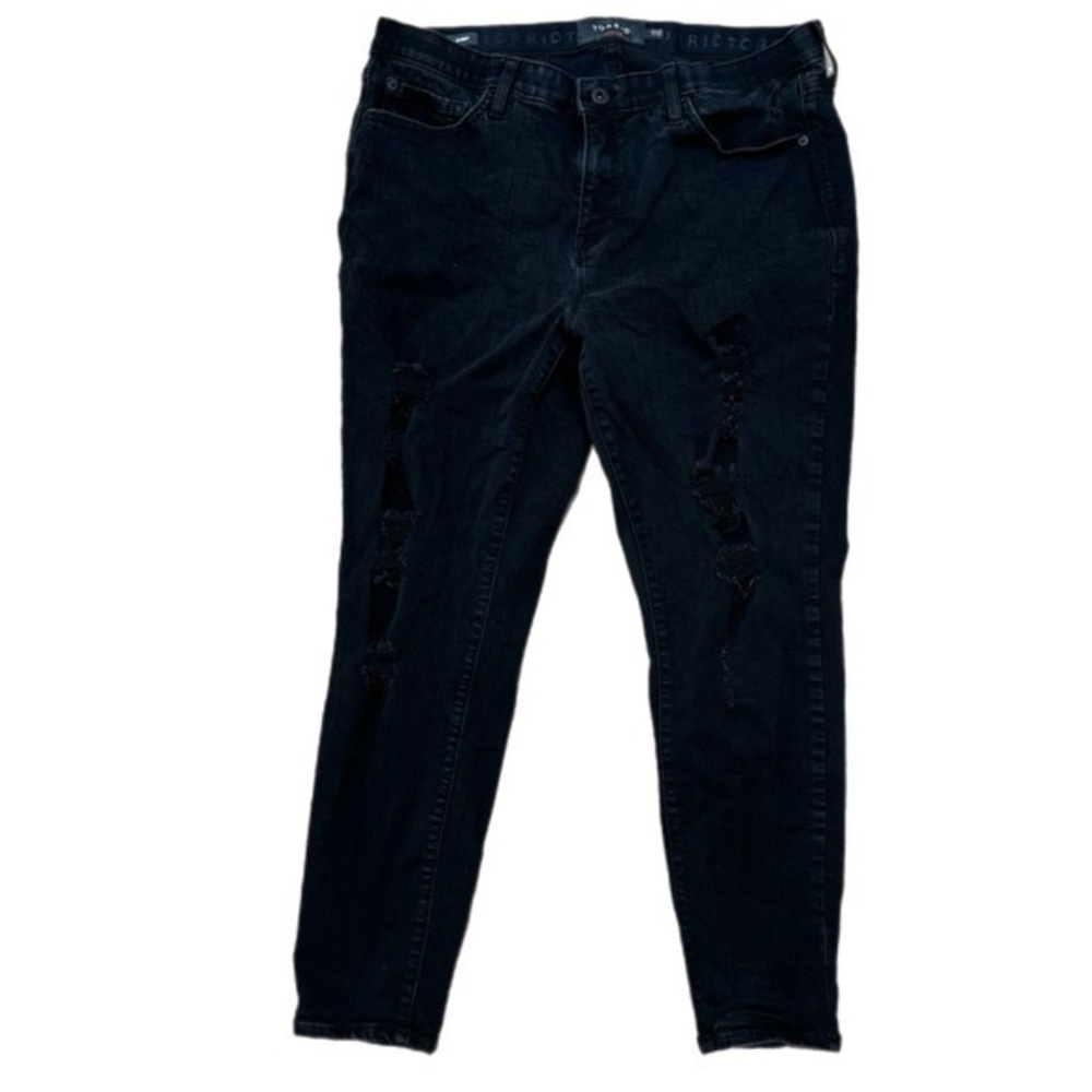 Torrid Sky High Skinny Black Distressed Jean